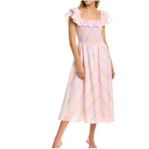 NWOT Olivia Rubin Talia Pastel Striped Midi Dress Size US 0